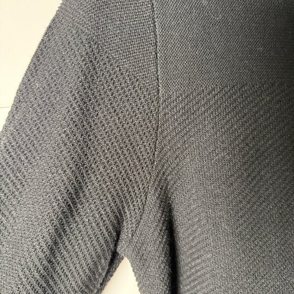 Leo & Ugo Black Quarter Zip Wool Blend 3/48 - Picture 6 of 8